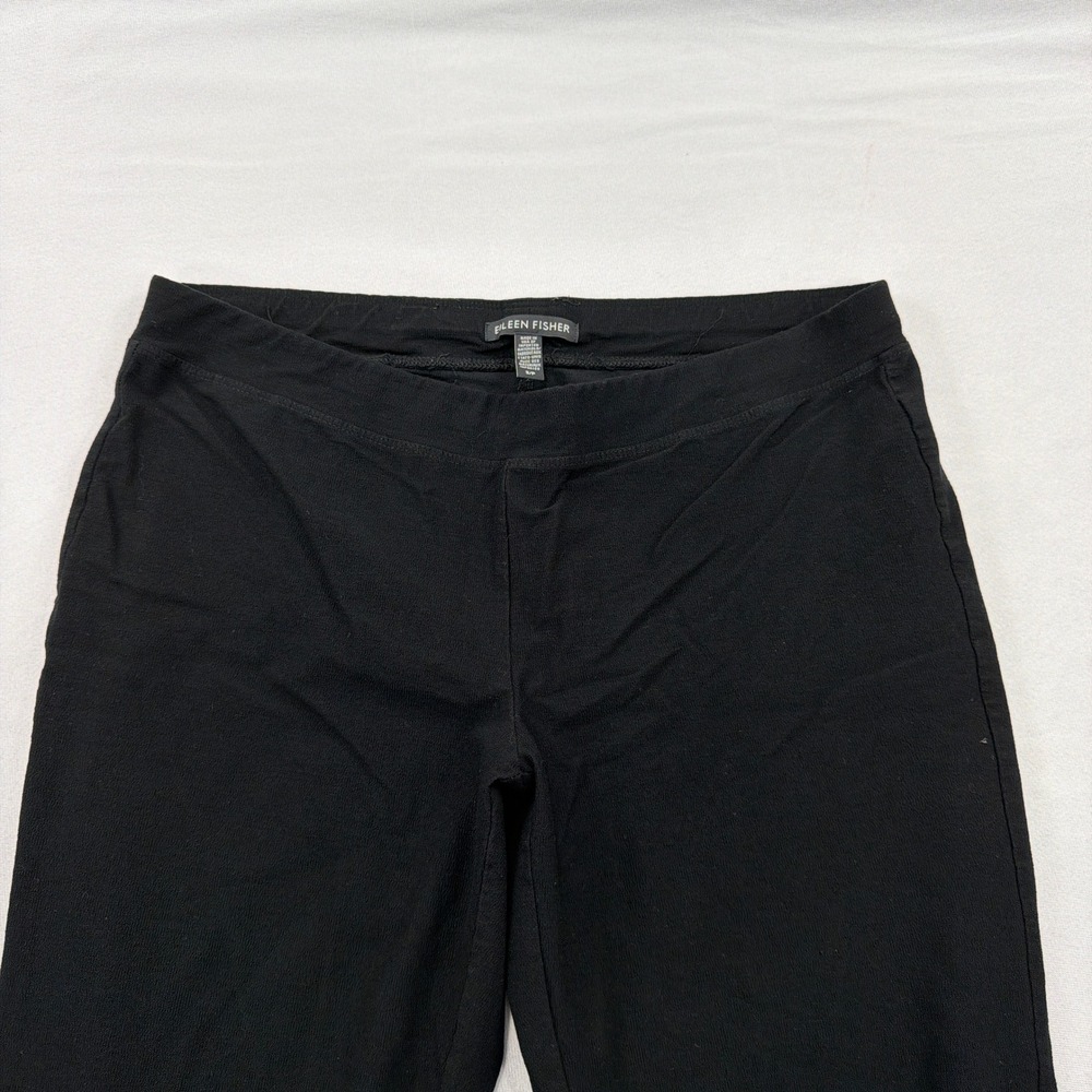 Eileen Fisher Pants Stretch Crepe Slim Ankle Pull On Black Womens Size SP - Picture 3 of 8